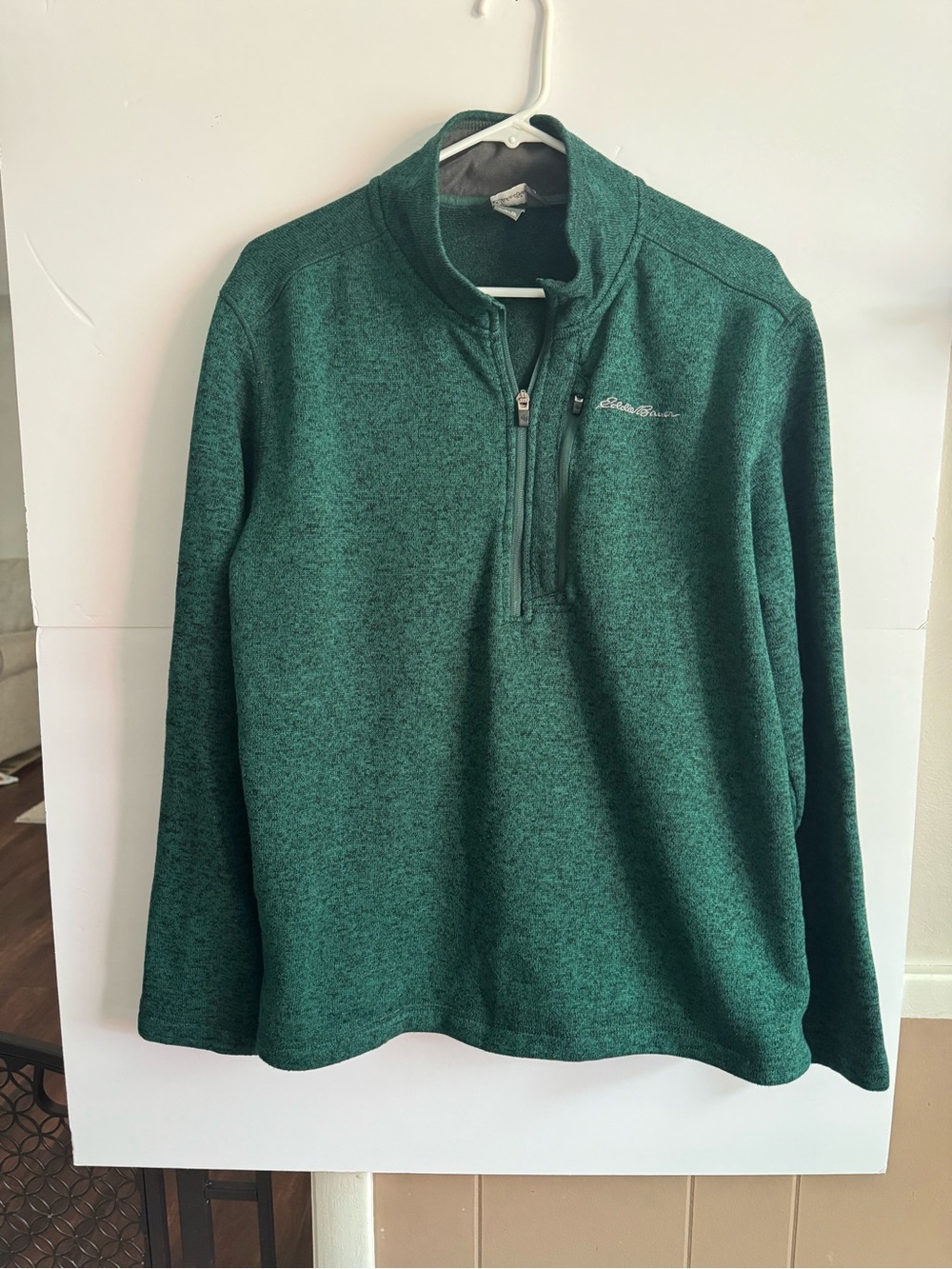 Eddie Bauer Forest Green Heather Half-Zip Pullover